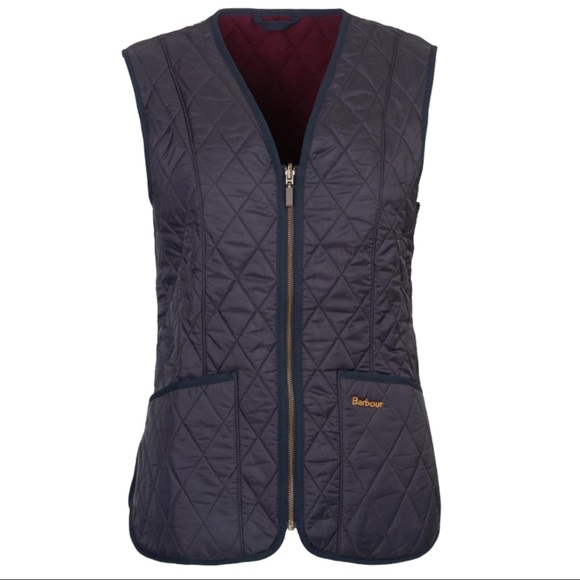 NWT Barbour Betty Quilted Vest Gilet Liner Fleece Navy Sizes 8 - Picture 3 of 13
